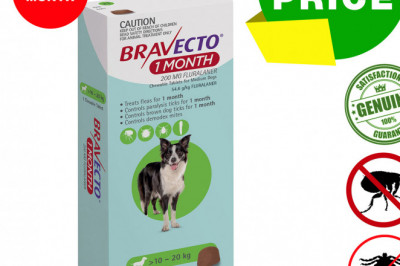 BRAVECTO 1 month chews Flea and Tick Control for 10-20 Kg dogs