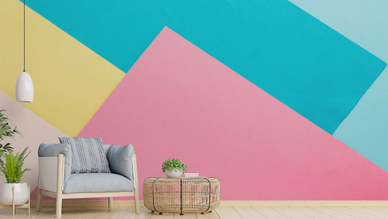 Abstract Paper Colored Peel and Stick Wallpaper Mural|Giffywalls