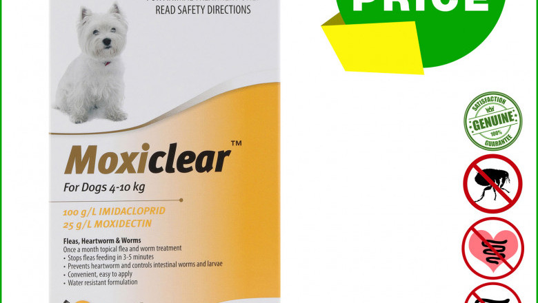 MOXICLEAR Flea Heartworm Worms Treatment for 4-10 Kg Dogs