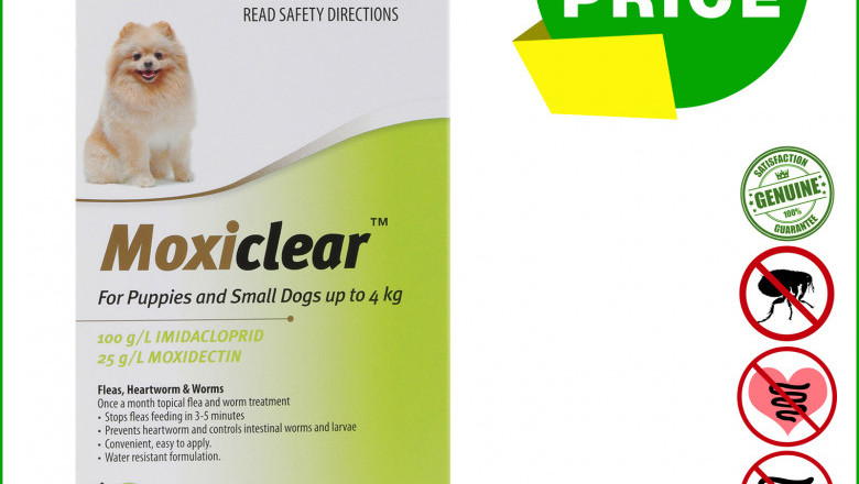 MOXICLEAR Flea Heartworm Worms Treatment for Upto 4 Kg Dogs