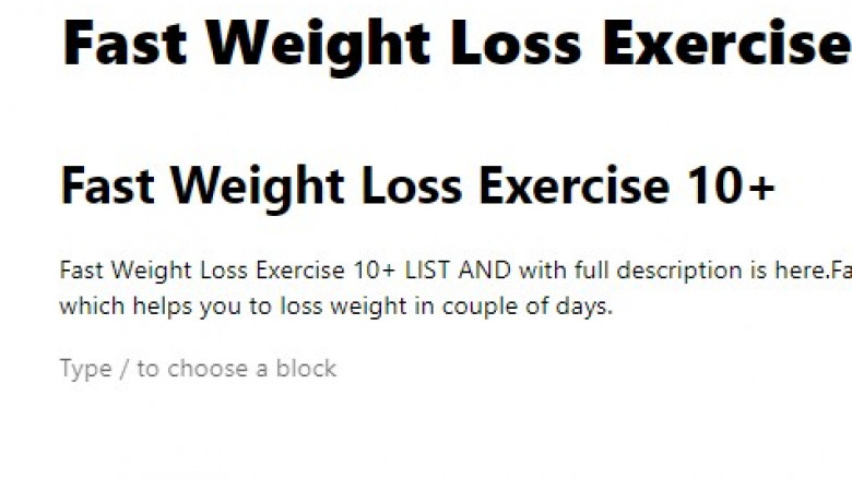 Fast Weight Loss Exercise 10+ -YOURTIMES