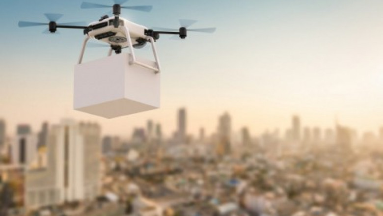 Delivery Shipping Drones: Aerial Vehicle That Transports Parcels