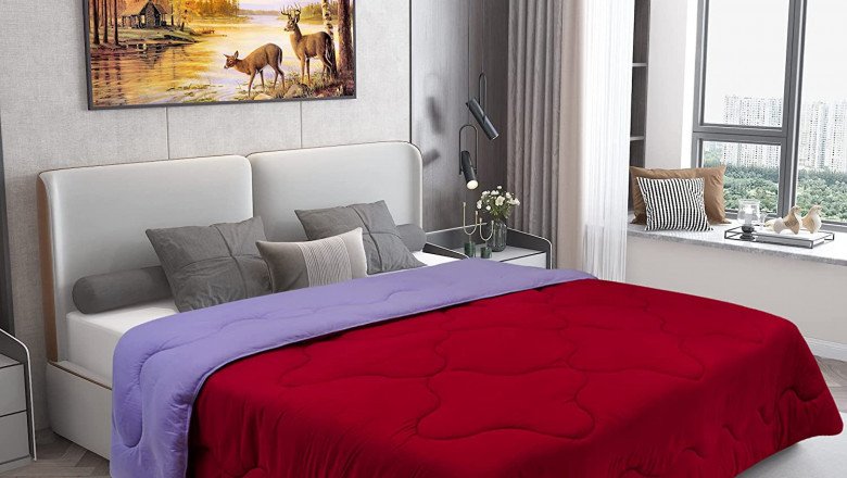 Dream Care Microfiber Reversible AC Comforter (Lilac, Maroon)