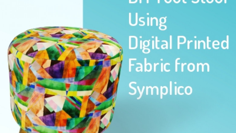 DIY Foot Stool Using Digital Printed Fabric from Symplico