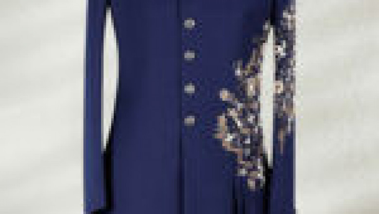 Dark Blue Wedding Sherwani With Threads Embroidery