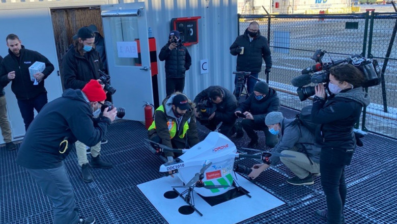 Sparrow drone takes off from Edmonton Airport, Canada