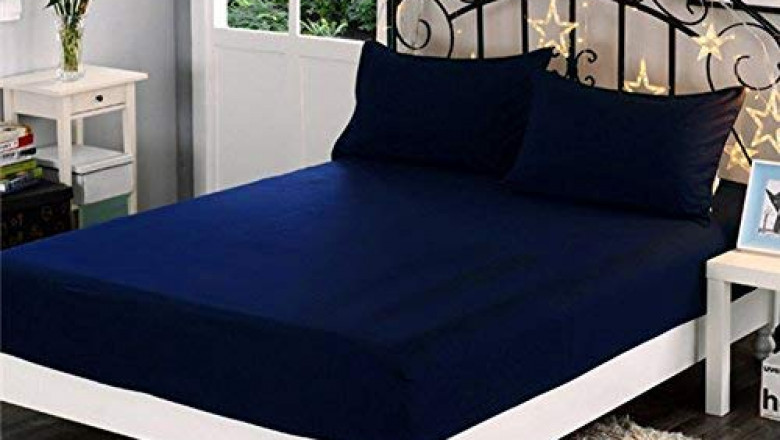 DREAM CARE Waterproof Double Bed Blue Mattress Protector