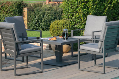 Maze Rattan Amalfi 4 Seat Square Garden Dining Set With Rising Table