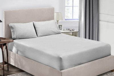 Light Grey Fitted Sheets made 1000 Thread Count