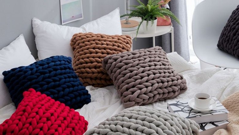 Nordic Style Hand Woven Cushion Twist Knitting Sofa, Couch, Children’s Room Pillow