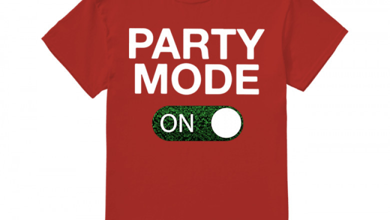 Party Mode on Off Sequin T Shirt