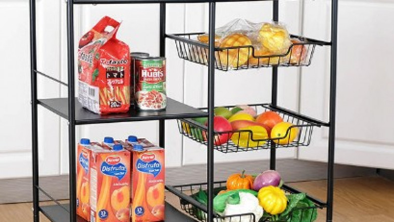 Kitchen Foldable Cart Trolley