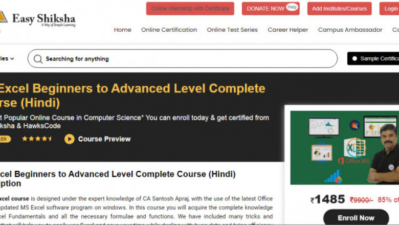 What is the best website to do a certified course on MS EXCEL?