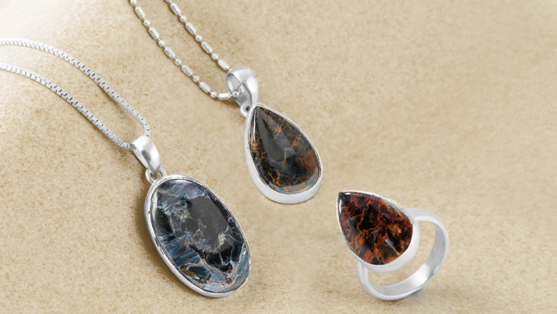 Blue Pietersite Stone Jewelry