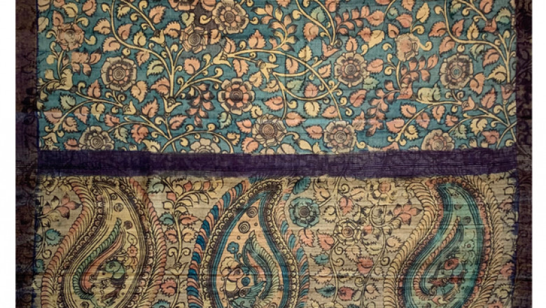 BLUE TUSSAR KALAMKARI/PRINTED SAREE