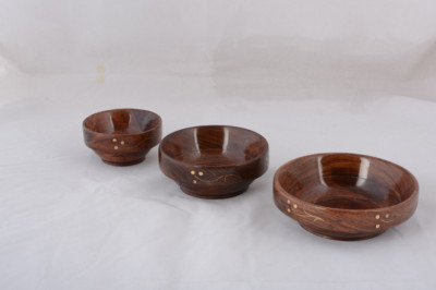 Wooden Bowl Set Sheesham Wood medium