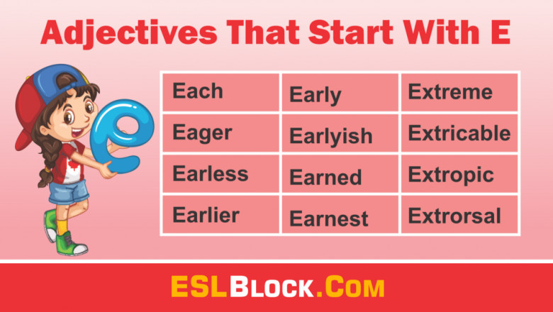 Adjectives That Start With E