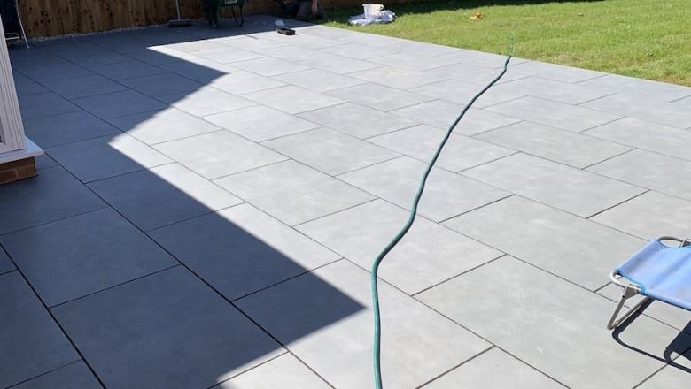 Outdoor Porcelain Paving Installation at Royale Stones