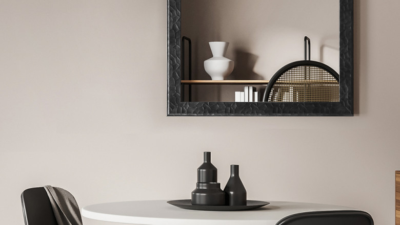 Accent your wall space with this Intco decorative black wall mirror ideas