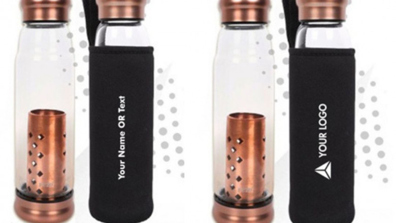 Fuzo Cuprum Customised Copper Charged Borosilicate Glass Bottle