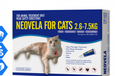 Neovela BLUE for Cats 2.6 to 7.5 Kg Flea Heartworm Prevention