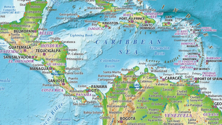 Relief maps of South America