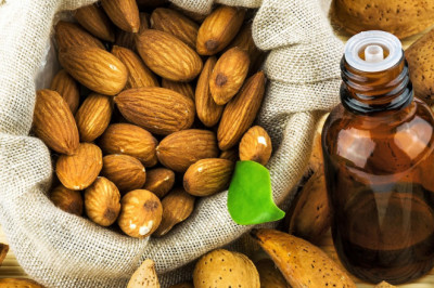 Besides vitamins E and A, sweet almond oil contains monounsaturated fatty acids, protein, potassium, and zinc