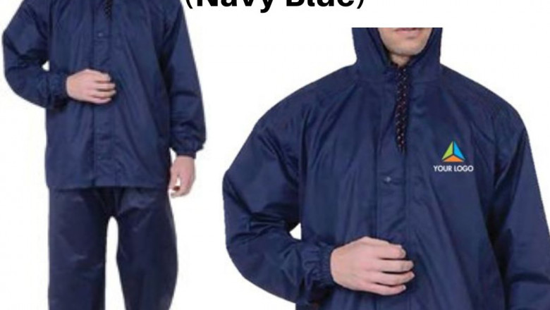 Buy Customised Zeel Navy Blue Seam Sealed Rain Suit