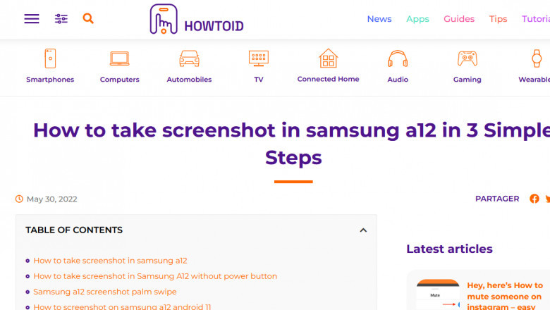 how to screenshot on galaxy a12