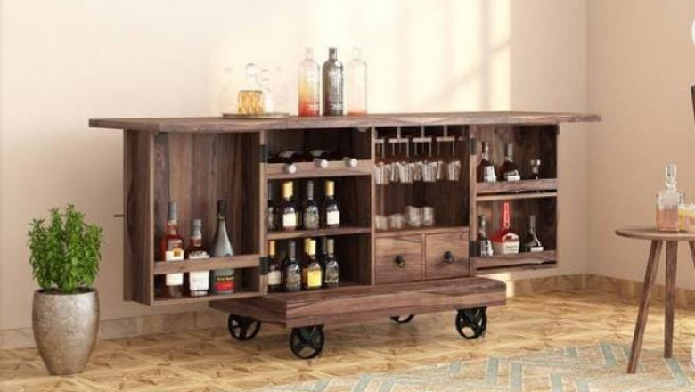 Bar Cabinet, Corner Bar Cabinet, Home Bar Cabinet, Modern Bar Cabinet, Bar Unit For Home, Liquor Cabinet! | Furniture Online