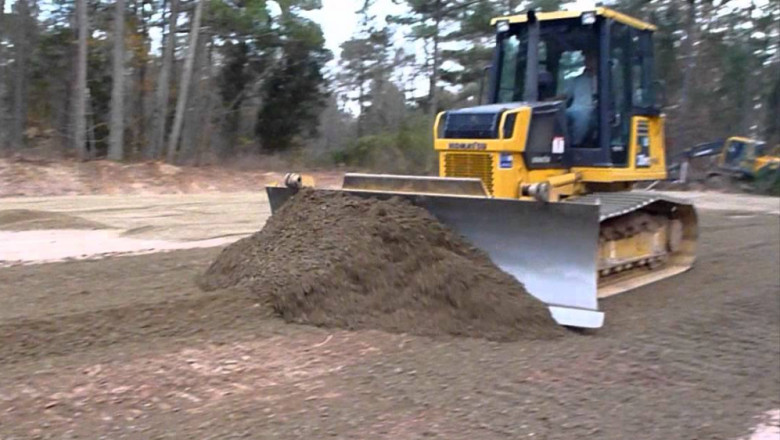 A Bulldozer used to Leveling Land
