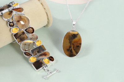 Title- Gemstone Scenic Agate Bracelet & Pendants With Affordable Price For Woman | Rananjayexports