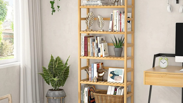 Bookshelf Design, Study Table With Bookshelf Design, Modern Study Table With Bookshelf Design, Bookshelf Design On Wall | Furniture Online