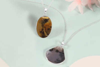 Gemstone Scenic-Agate Rare Pendants With Sterling Silver For Woman | Buy From Rananjayexports