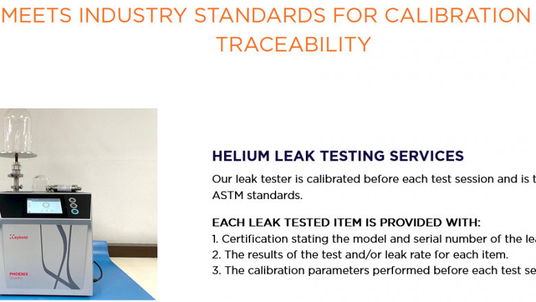 Helium leak testing services for detecting leaks