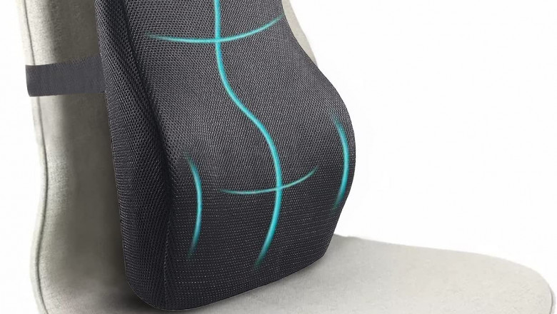 Buy Black Lumbar Support Pillow for Chair and Car