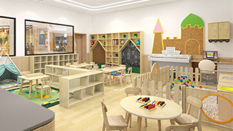 Kindergarten Furniture set & interior Layout Design