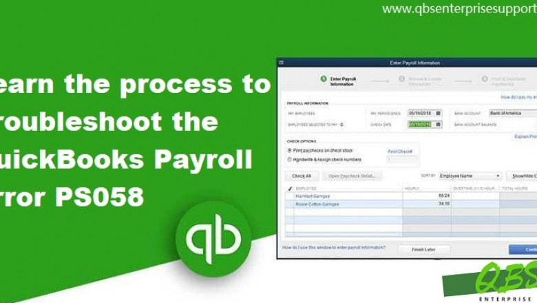 Solution to Resolve QuickBooks Payroll Error PS058