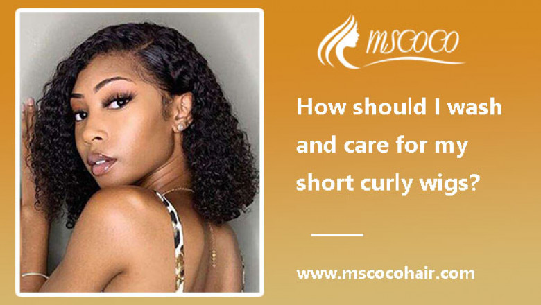 How should I wash and care for my short curly wigs?