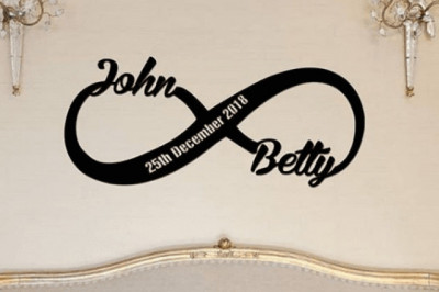 Personalized Infinity Metal Sign Name | Steel monograms | Royal Steel Monograms