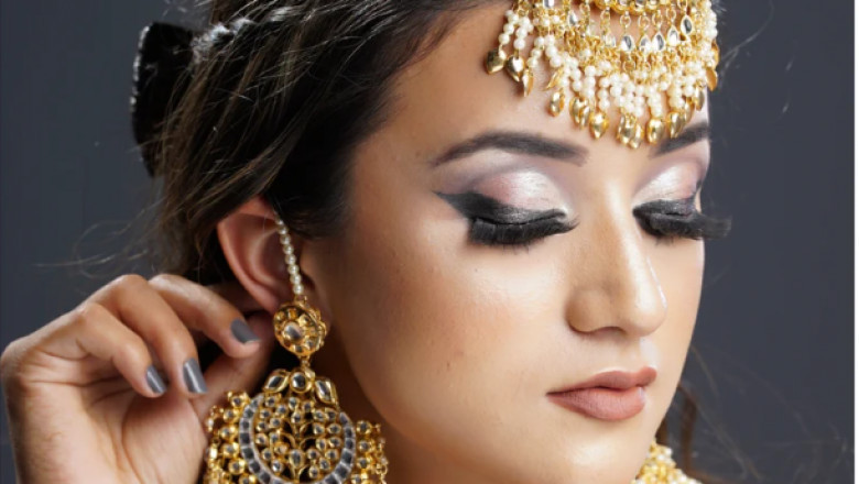 Earring and Tikka Set, Pakistani Jewelry, Kundan Maang Tikka, Pearl Tikka Set