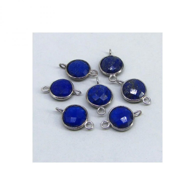 34.25 CTS. Lapis Lazuli 10mm Bezel Connector Round Shape Gemstone Parcel