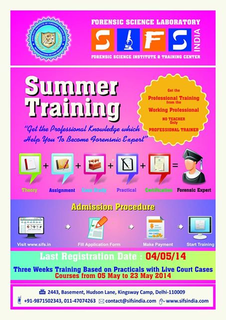 Summer Training on Various Forensic Science Courses