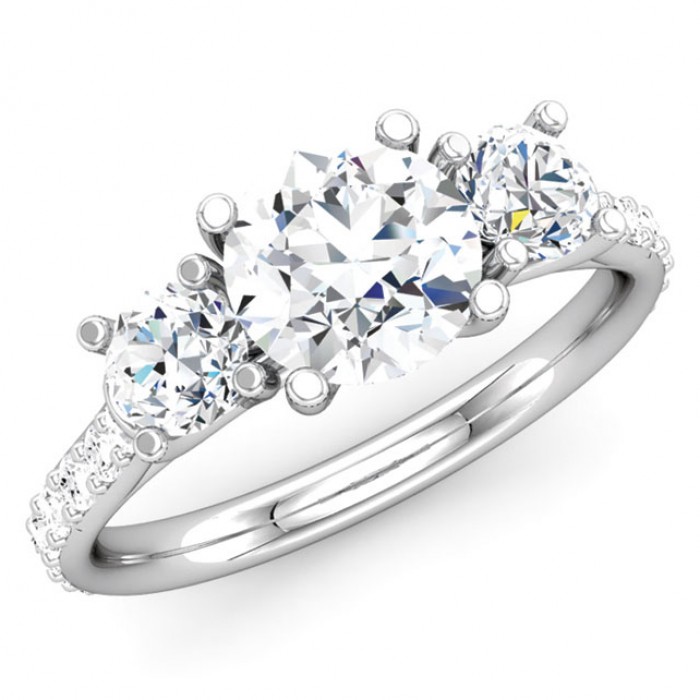 Three Stone Diamond Engagement Rings - MyBridalRing
