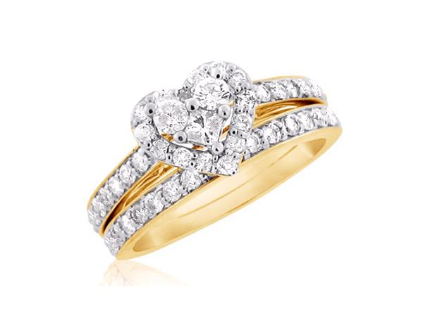 Beautiful 14K White or Yellow Gold Diamond Bridal Set - My Bridal Ring