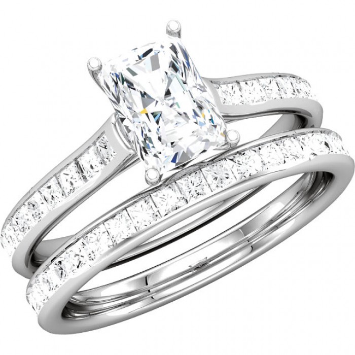 Radiant Cut Diamond Bridal Set - MyBridalRing