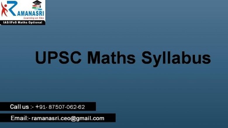 IAS UPSC Mathematics Optional Syllabus
