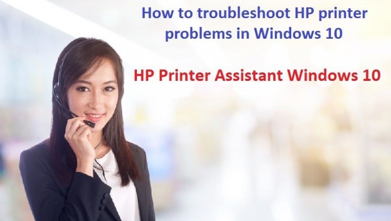 How would I discover the HP Printer Assistant in Windows 10?