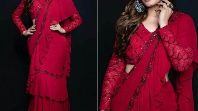 Ruffle Saree Online | Designer Frill Saree | Designer Saree Online Shopping 