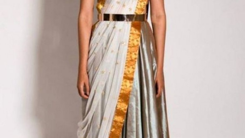 Buy Saree Gown Online | Drape and Stitched Saree | Ready To Wear Saree
